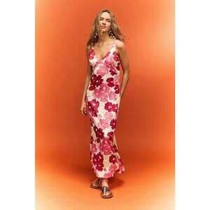 PLAN C x RTR Multi Floral Slip Dress Size 0 fabric pull and discoloration